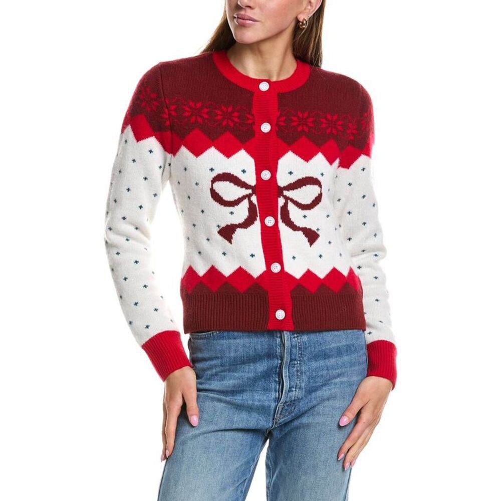 Rowing Blazers Womens Holiday Fairisle Wool & Cashmere-Blend Cardigan
